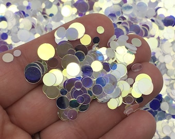 Round Bubbles Ab Purple Clear Silver Iridescent Shift Round Bubble Nail Art Glitter, Decoden Shaker Mold and Resin Glitter F714