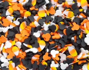 MOUSQUERADE MIX Mouse Ears and Candy Corn Sprinkle Mix,Polymer Clay Fake Sprinkles, Decoden Funfetti Jimmies V218