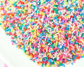 Rainbow Sprinkles Polymer Clay Confetti Sprinkles, Fake Sprinkles, Decoden Funfetti Rainbow Jimmies, E4