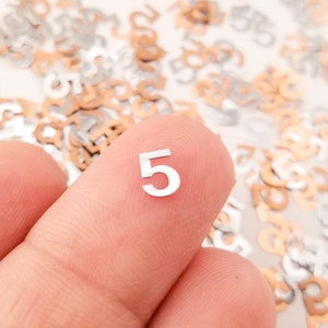50 Tiny 5mm Silver Toned Metal Number Five Cabochons, Number 5 Cute Kawaii Nail Cabs, Charm Resin Supplies, Resin add-on #1681