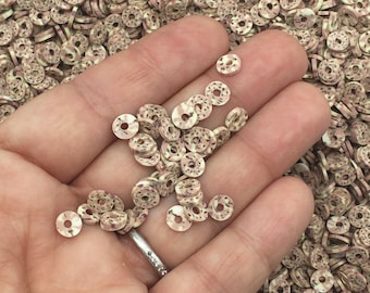 Marmorierte gesprenkelte Toffee 6 mm Heishi Bead Donut, Schleife Polymer Clay NICHT essbare Sprenkel, Nail Art Scheiben, Faux Dessert, Tischstreubild M215