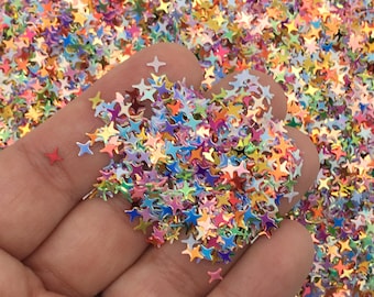 Multicolor Shift Star Glitter, 4 Point 4mm Star Glitter, Pick Your Amount, T182
