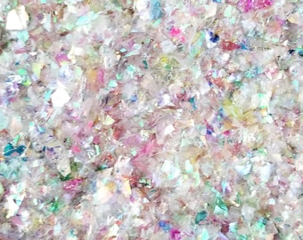10 or 50 Grams Crystal Moon Cellophane Iridescent Chunky Glitter Slime Supplies Shard Confetti CEL 11