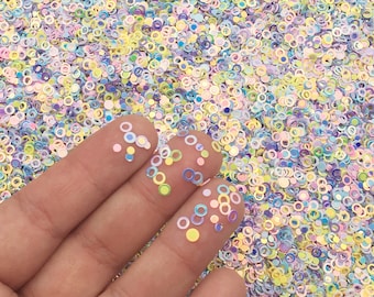 Shaker Bubbles Multicolor Iridescent Shift Round Sequins Glitter, Circle Glitter, Nail Art Glitter, Deco, Glitter, Pick Your Amount, U208