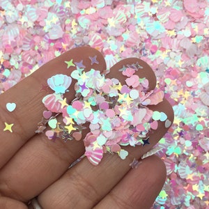 Malibu Pink Mermaid Iridescent Shift Assorted Shape Glitter, U176