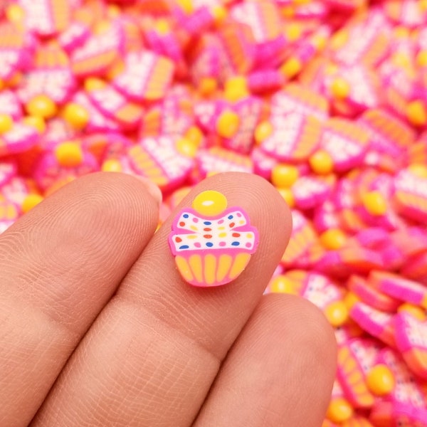 Large Thick Cut Polymer Clay Cupcake Sprinkles, Fimo NONEDIBLE Fake Dessert Sprinkle Slices,  Polymer Clay Cane Cake Slices, M217