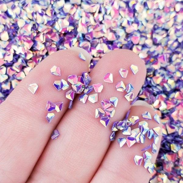 Purple Iridescent Shift Triangle Shape Glitter, Diamond Pyramid Glitter, 3D glitter,  Pick Your Amount, #1381