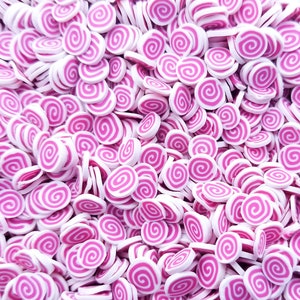 Pastelitos de arcilla polimérica en forma de rollo de gelatina, rebanadas de postre, rebanadas de arte de uñas, horneado falso, confeti en miniatura para esparcir sobre la mesa, R114