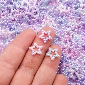 20 kleine 12 mm pastel suikerspin blauw roze acryl kunststof ster veelkleurig parelmoer open schakelring hars parel cabochons 1257