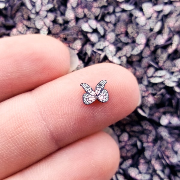 Single Butterfly Wings, Fake Polymer Clay Slice Sprinkles, Moth Nail Art Slices, Miniature Sprinkles, P49