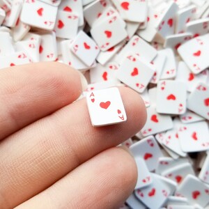 Large Ace of Hearts Playing Card Polymer Clay Kawaii Fake Sprinkles, Fimo Fake Jumbo Sprinkle Mix, Decoden Table Scatter Confetti, M144