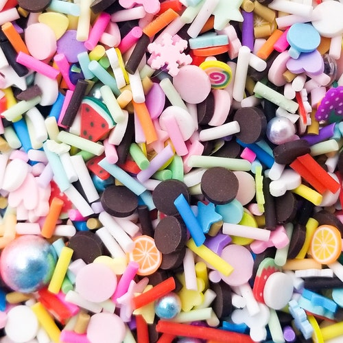 Polymer Clay Round Confetti Sprinkles Fake Sprinkles Decoden - Etsy