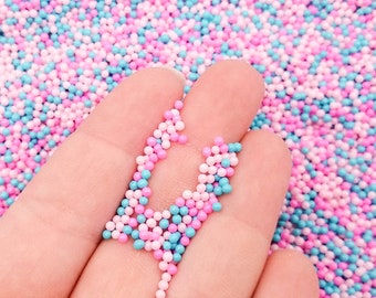 NON EDIBLE  Cotton Candy Clouds Glass Nonpareil Sprinkles, 2mm Pick Your Amount, Decoden Funfetti Jimmies, Faux Caviar Beads, G11