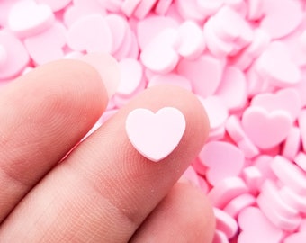 Larger Size Pastel Pink Polymer Clay Assorted Heart Sprinkles, Heart Nail Art Slices, Fake Heart, Miniature Heart, Pick Your Amount, S161