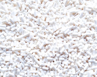 Short White Polymer Clay Fake Sprinkles, Fake Decoden Jimmies, Pick Your Amount, S48