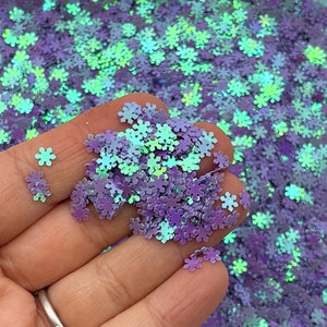 Schillernde Immergrün Blau Lila 4 mm Schneeflocke Weihnachten Weihnachten Glitter, Urlaub X-mas Nail Art Tisch Scatter Konfetti, Wählen Sie Ihre Menge F826
