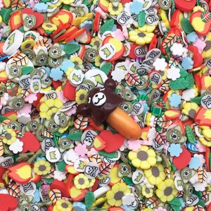 MidSummer Halluzinationen Themed Polymer Clay Nicht Essbare Streusel Mix mit Bären Cabochon, Kawaii Dekoden Shaker Mix Bits E43