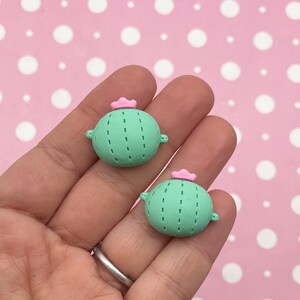 5 jolis cabochons de cactus à dos plat en résine verte de 25 mm, cabochons de plantes succulentes en plastique acrylique à dos plat 1060b