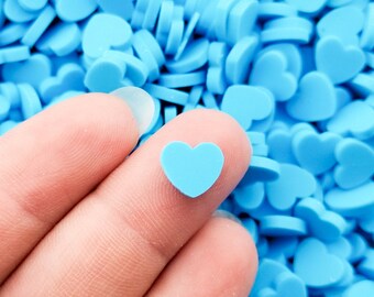Larger Size Blue Polymer Clay Assorted Heart slices, Heart Nail Art Slices, Fake Heart, Miniature Heart, Pick Your Amount, S168