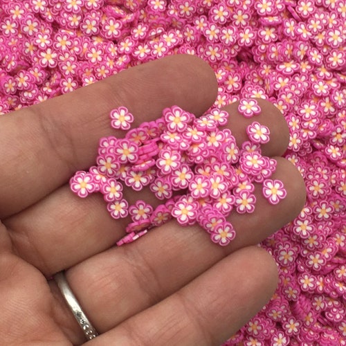 Hot Pink Polymer Clay Flower Sprinkles Fimo Fake Sprinkle Etsy