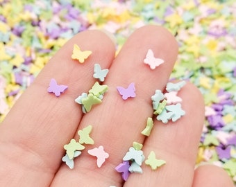 Pastel Assorted Color Polymer Clay Butterfly Sprinkles, INEDIBLE fimo Sprinkle Nail Decoration Slices, Fake Fimo Sprinkles, P30