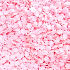 PASTEL PINK Polymer Clay Streublumen, Streuteile, Dekodens Fimo Konfetti Floral Streuteile, S126