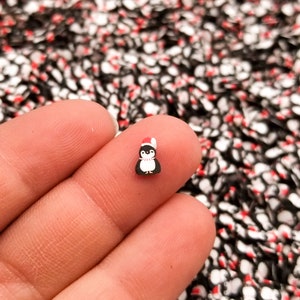 Petites paillettes de pâte polymère pingouin, paillettes pingouin, décoration de résine pour faux animaux en fimo à saupoudrer, Decoden arc-en-ciel Jimmies N103