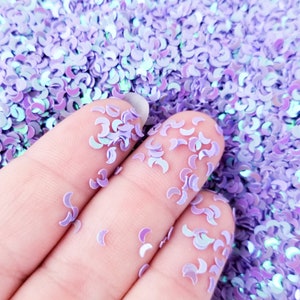 Lila irisierende Shift Moon Glitter, Halbmond Glitter, Table Scatter Slime und Scrapbooking Versorgung T145