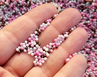 NON EDIBLE Neapolitan Glass Nonpareil Sprinkles, Round 2mm Pick Your Amount, Decoden Rainbow Funfetti Jimmies, Faux Caviar Beads, G18