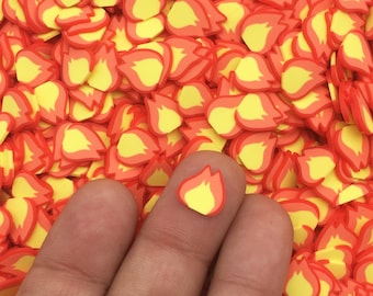 Larger Flame Fire Polymer Clay NON EDIBLE clay sprinkles, Nail Art Slices, Resin Embellishments, Miniature, P233