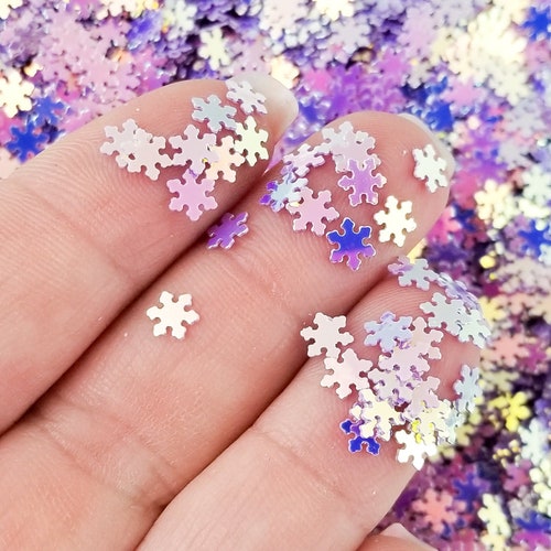 Iridescent Purple Snowflake Glitter Christmas Glitter Nail - Etsy
