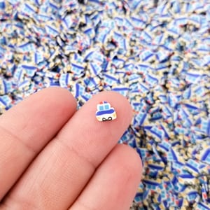 Polizeiauto Streuteile, Polymer Clay Dessert Scheiben, Nail Art Scheiben, Sport, Kunstharz Verzierungen, M100