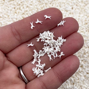 Rebanadas de arcilla polimérica de unicornio Kawaii blanco, rebanadas de arte de uñas, espolvoreados falsos, espolvoreados de unicornio, adornos de resina, P246