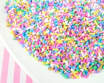 Polymer Clay Fake Faux Sprinkles, Cute Decoden Rainbow Funfetti Jimmies, E5