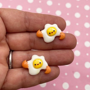 8 cabujones de plástico acrílico con parte trasera plana en forma de huevo frito, lindos cabujones de resina con parte trasera plana, comida para casa de muñecas, comida falsa, comida de resina kawaii para muñecas n.° 679a