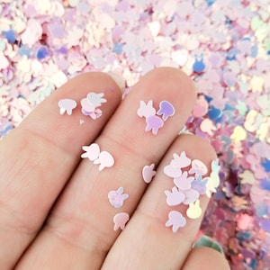 Rosa irisierender Hase Form Glitter, Pastell Ostern Glitter, kawaii Shaker Table Scatter, wählen Sie Ihre Menge, #T51