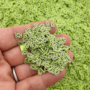 Grüne Dollarschein Geld Fimo Scheiben, Polymer Clay Bargeld NICHT ESSBARE Streusel, Fimo Fake Streusel, M124