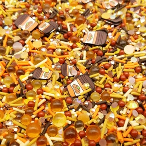 Basic Pumpkin Bitch, Fall Thanksgiving themed sprinkle Mix, inedible Polymer Clay Fake Sprinkles with resin, Decoden Funfetti Jimmies, V199