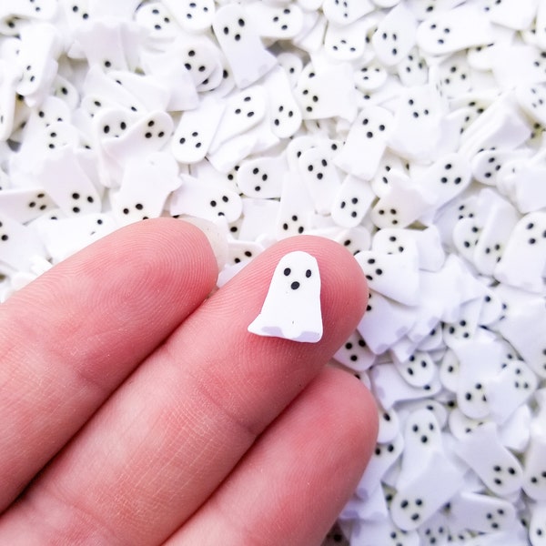 Larger Spooky Ghost Halloween Polymer Clay Sprinkles, Spooky Faux Sprinkles, Polymer Clay Fake Sprinkles, Decoden Funfetti Jimmies, N138