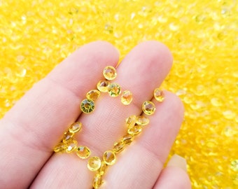 4.5mm Mango Yellow Pointed Back Acrylic Plastic Rhinestones, Resin Gemstones, Faceted Gem Stone Cabochons, Pick Your Amount, K200
