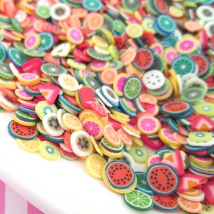 Polymer Clay Fruit Slices, Nail Art Slice Sprinkles, Faux Fruit, Miniature Fruit, M66