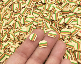 Większy rozmiar hamburgera NIEJADALNE posypki z gliny polimerowej do burgerów, konfetti Fimo do pieczenia, slime do shakerów, dostawa 186 R
