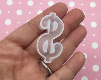 Dollar Sign Money Cabochon Mold, Silicone Molds, Clay, Resin Etc, Q140A