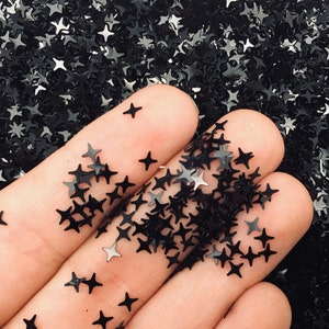 Black Shift Star Glitter, 4 Point Star Glitter, Pick Your Amount, T181