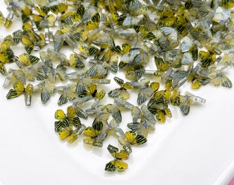 10 Monarch Resin Nail Butterfly Cabochons, Små 8 mm Akrylplast Fjärilscabochoner, Insektcabochoner, #1792