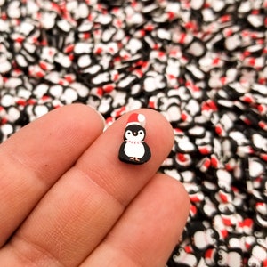 Chispas de arcilla polimérica con forma de pingüino grande, mezcla de chispas de animales artificiales de Fimo para decorar la mesa, confeti decorativo para Navidad N104
