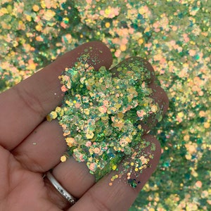 Green Pixie Dust Assorted Shape Solvent Resistant Glitter, Pick Your Amount, Shaker Mix, Kawaii Glitter F652