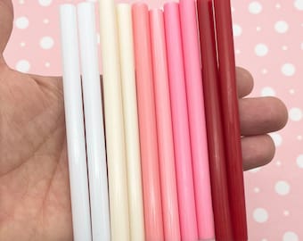 10 pc Valentine Hot Glue Sticks for kawaii and decoden (mini size)