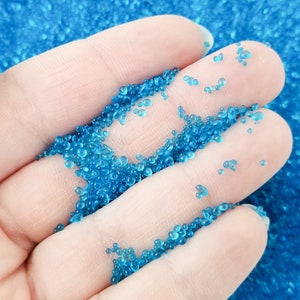 Blue Glass Assorted Microbeads, Multisize No Hole Seed Beads Sprinkle Toppings, Pick Your Amount, P273