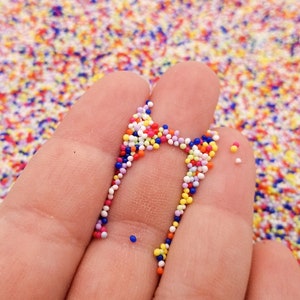 Colorful Fake Sprinkles Topping Beads, Miniature Nonpareil Sprinkles, Dollhouse Gumball Candy, Faux Bubble Gum Candies